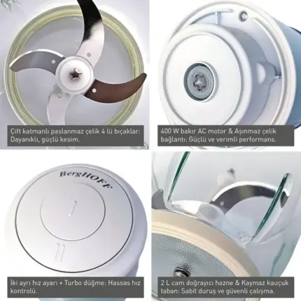 Blender BergHOFF RETRO 400W Cream (8698348041667) | Onlaynal.az